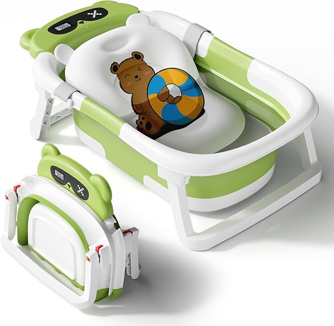 Foldable Baby Bathtub with Cushion Support