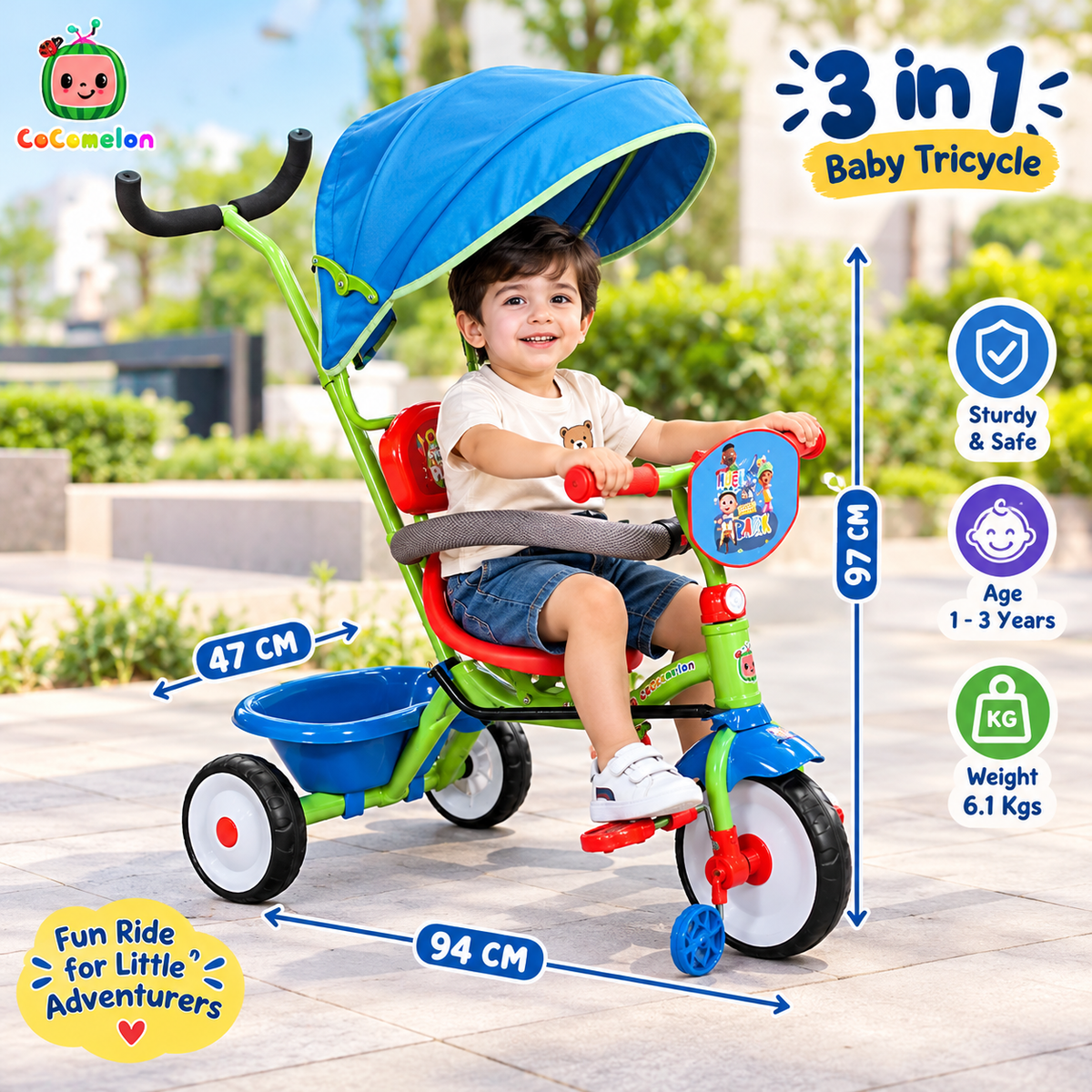 Cocomelon 3 in 1 Tricycle