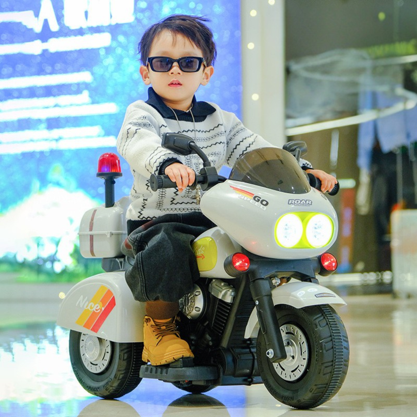 Kids Electric Ride-On Police Bike