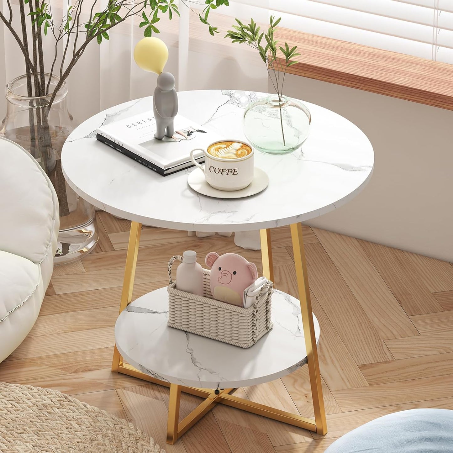 2-Tier Round Side Table