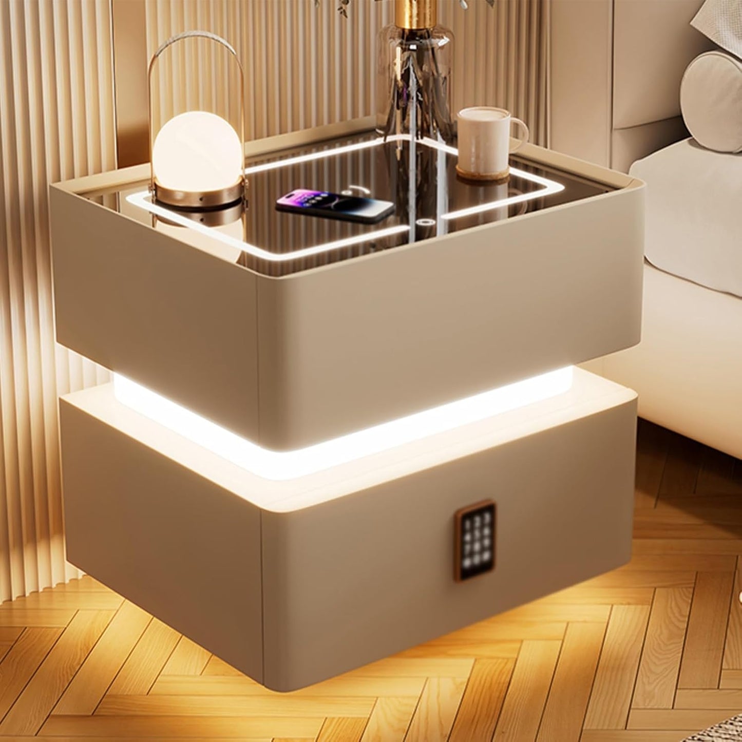 Smart Bedside Table with Digital Lock