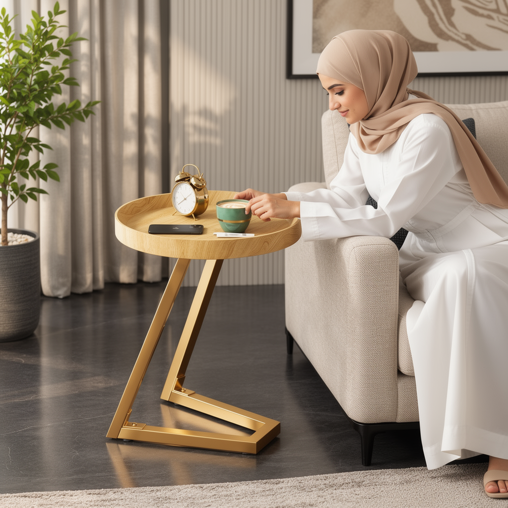 طاولة جانبية دائرية عصرية
