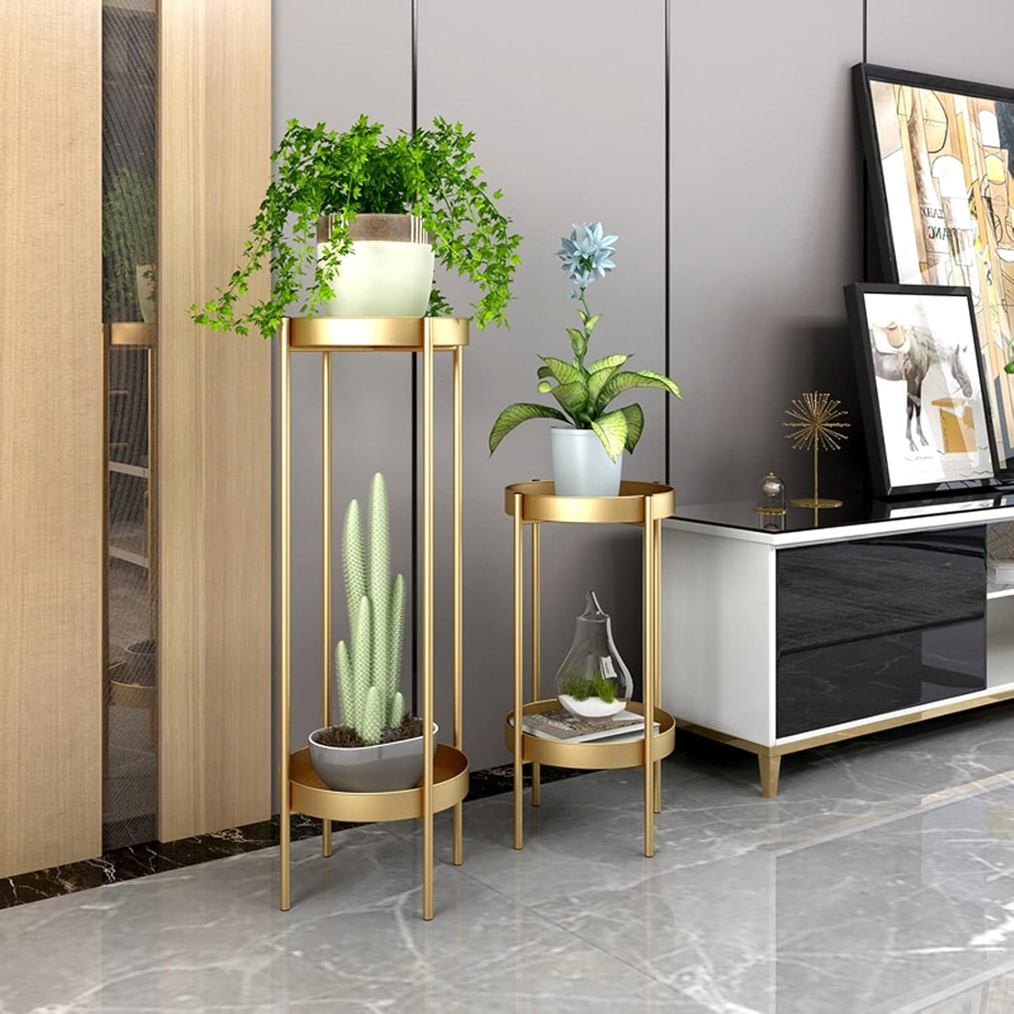 Luxury Gold Planter Stand – Set of 2