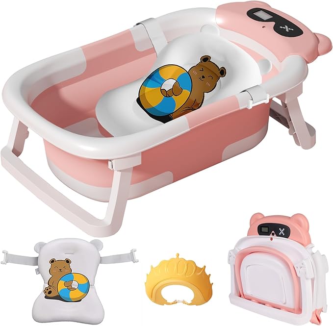 Foldable Baby Bathtub with Cushion Support