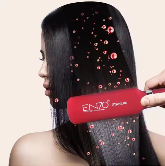 مكواة شعر تيتانيوم من إنزو (ENZO) لفرد الشعر
