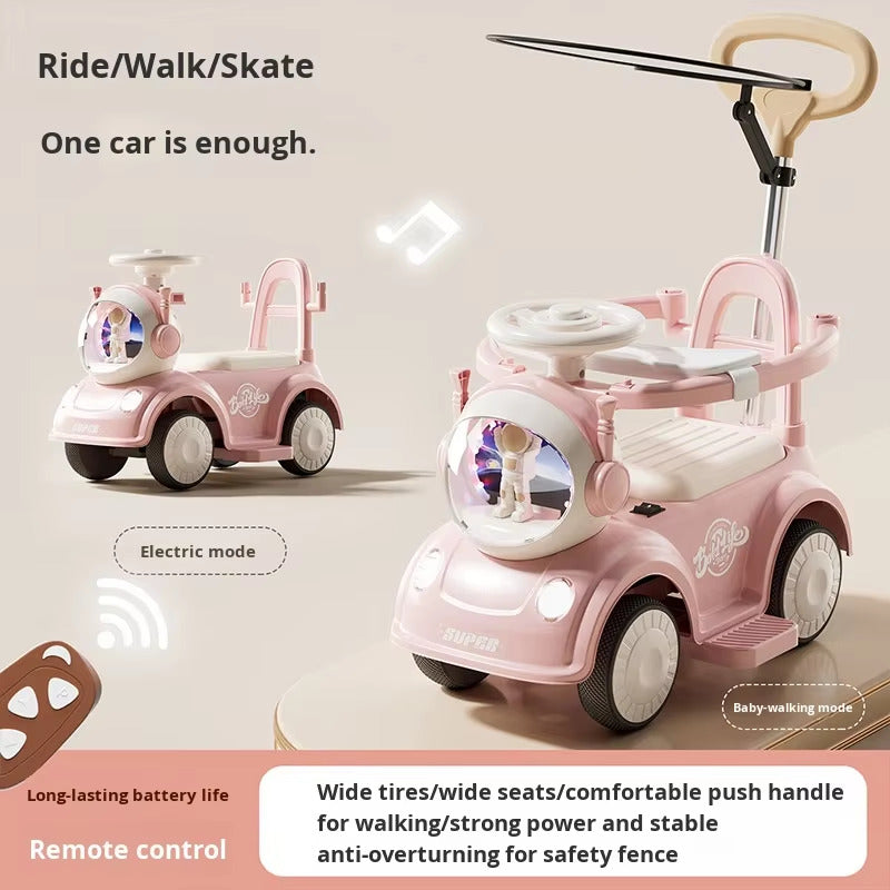 3-in-1 Kids Ride-On Car with Remote