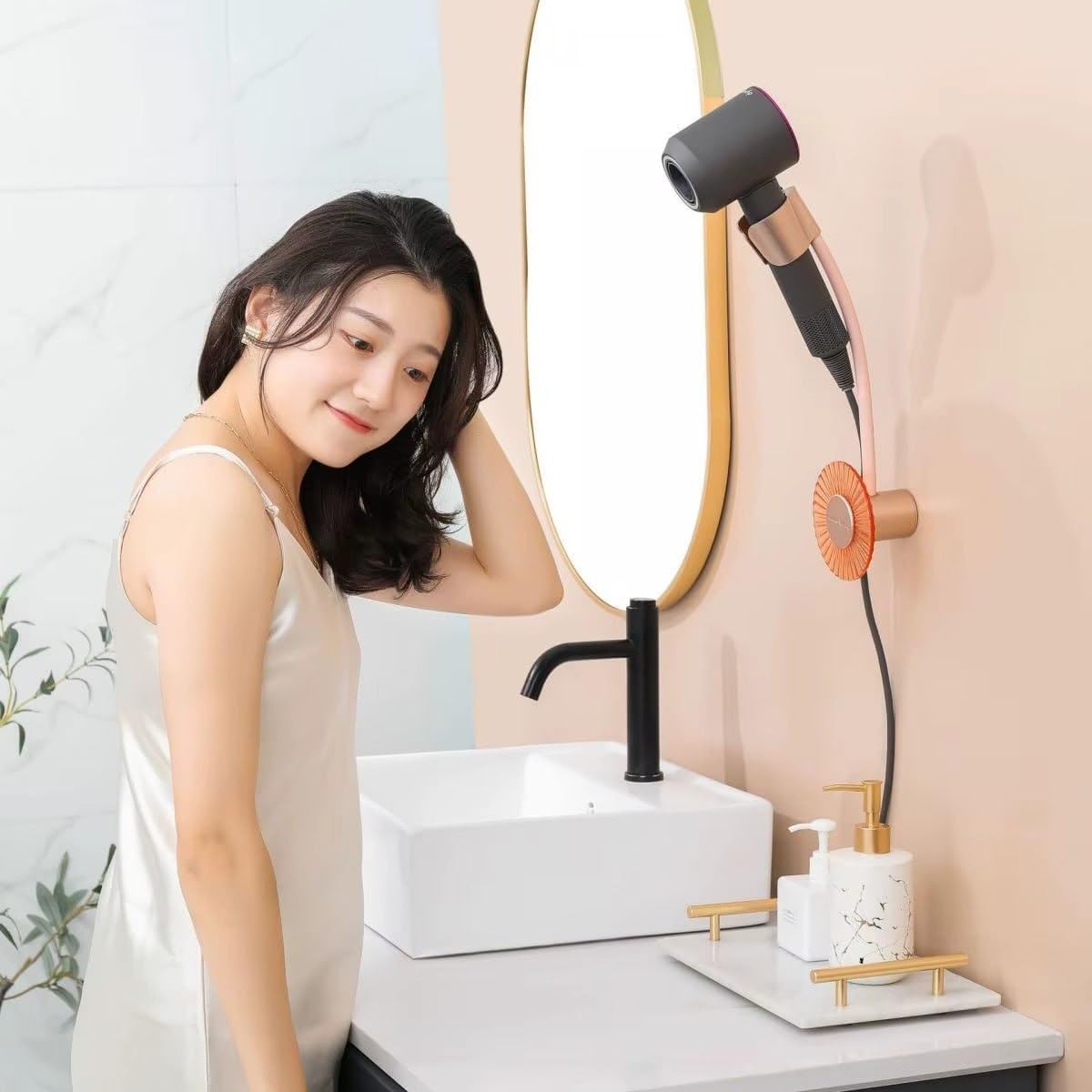 Wall-Mounted Hair Dryer Holder