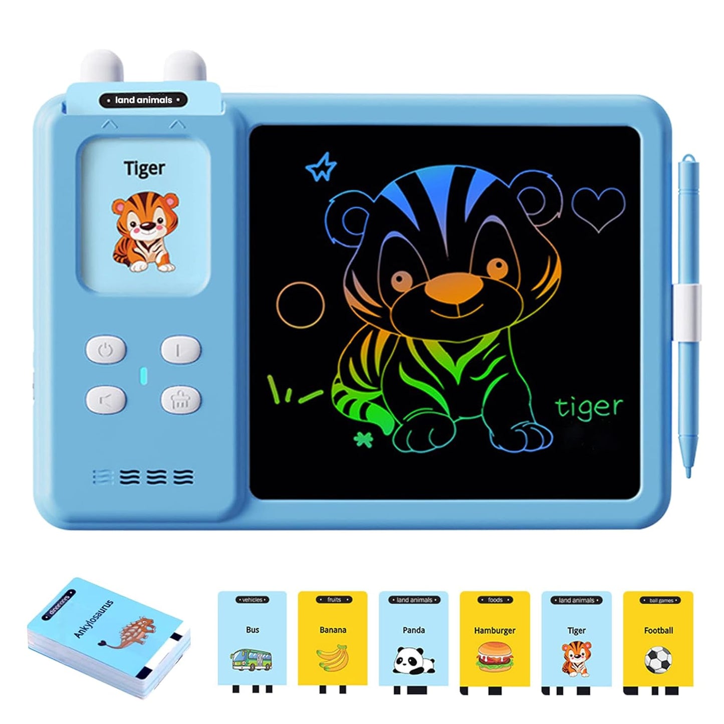 Kids Writing Tablet with Flash Cards
